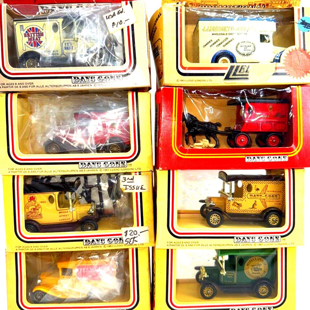8 Lledo 1983 Days Gone Model Toy Cars Christmas Village‎ Royal Mail Diecast 3"